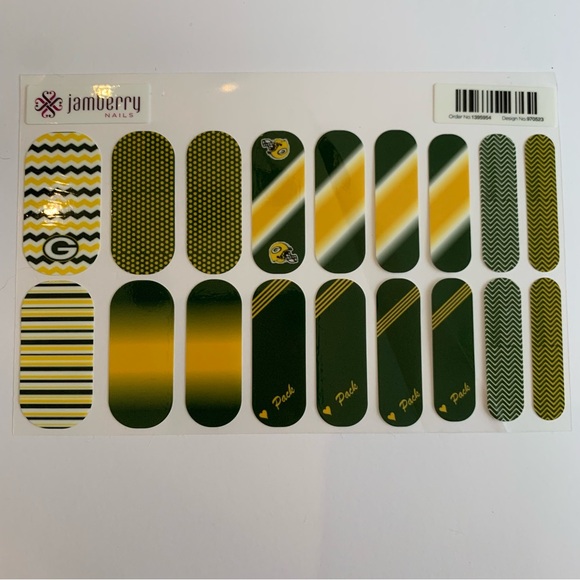 Green Bay Packers Jamberry Nail Art Wraps, NWT, NFL Football Team, NAS Nail Art - Picture 8 of 10